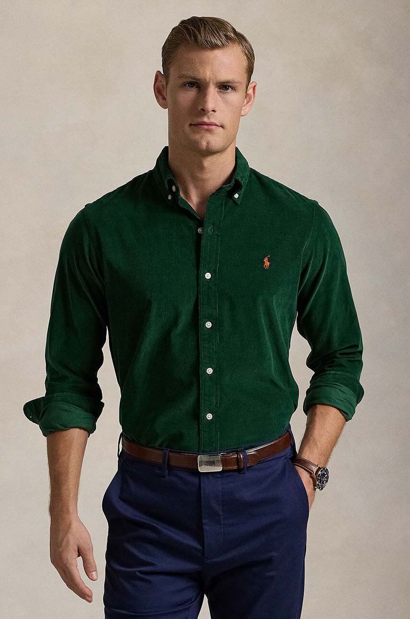 Сорочка Polo by Ralph Lauren Corduroy Shirt Зелений | 710853123