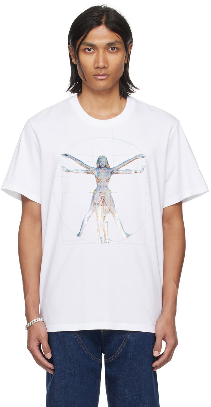 Футболка Stella McCartney Vitruvian Woman Graphic T-Shirt білий | 6J01583SPY84