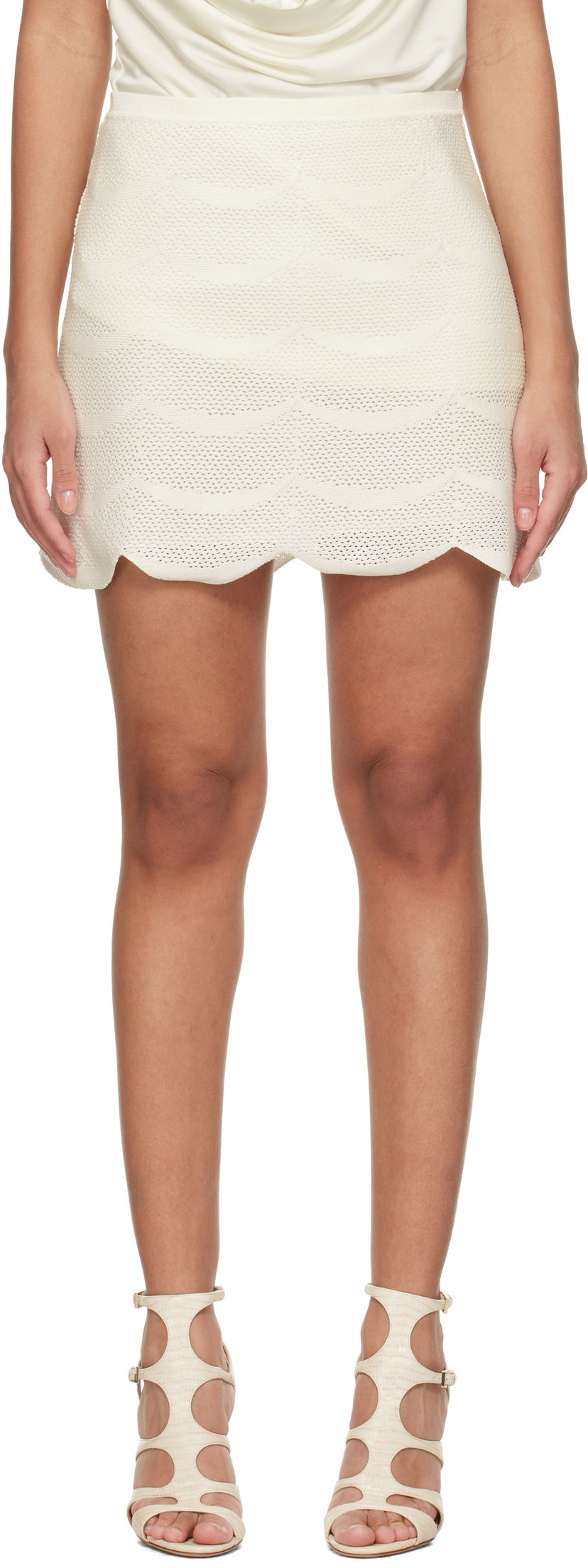 Спідниця Tom Ford Tom Ford Crescent Silk Cotton Mesh Miniskirt білий | GCK215-YAX844