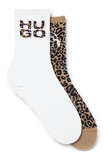 Шкарпетки BOSS Two-Pack of Socks with Leopard Print Коричневий | 50543172, 0