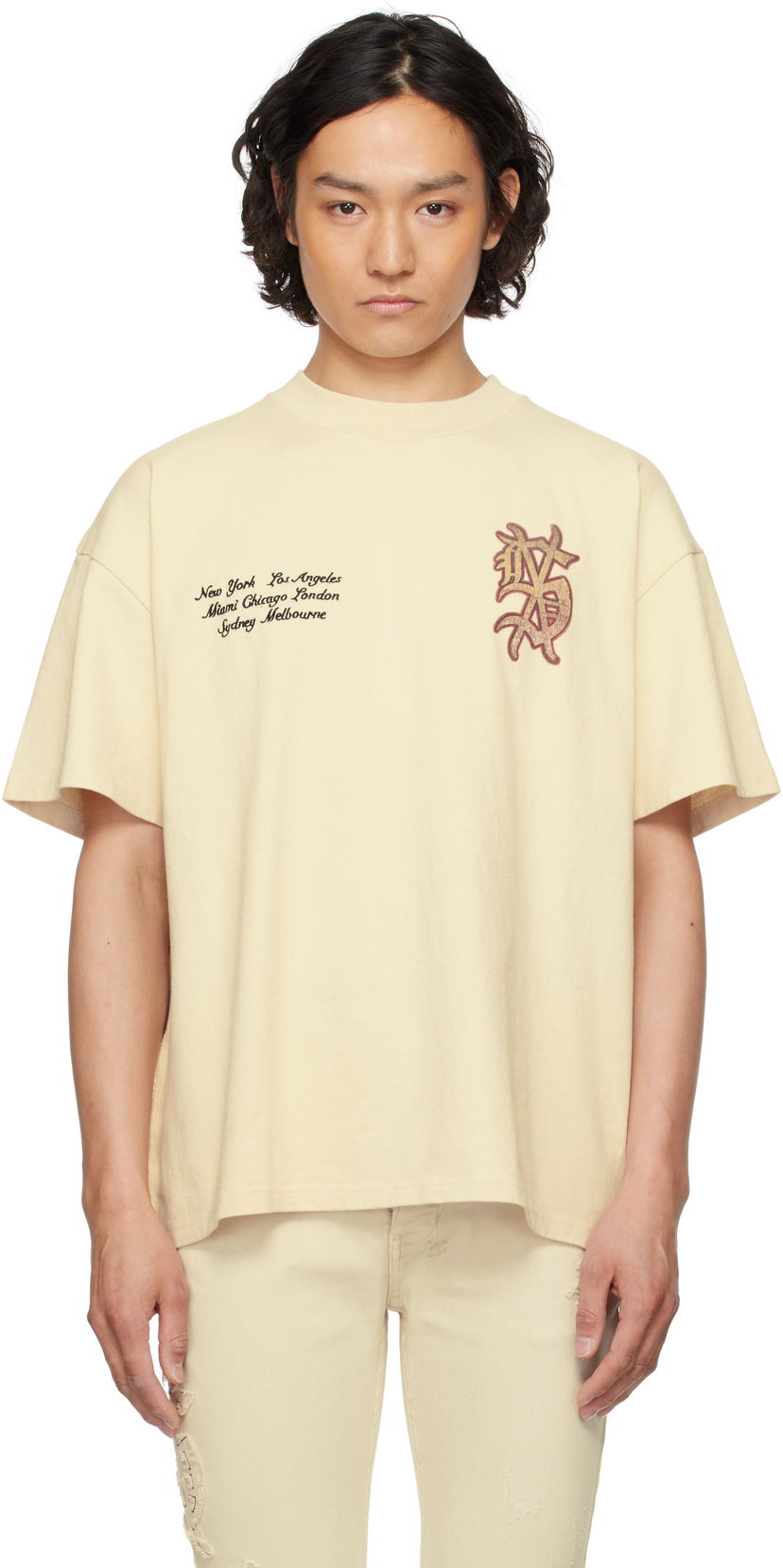Футболка Ksubi Ksubi Playoff Ekcess Short Sleeve T-Shirt бежевий | MSP25TE037