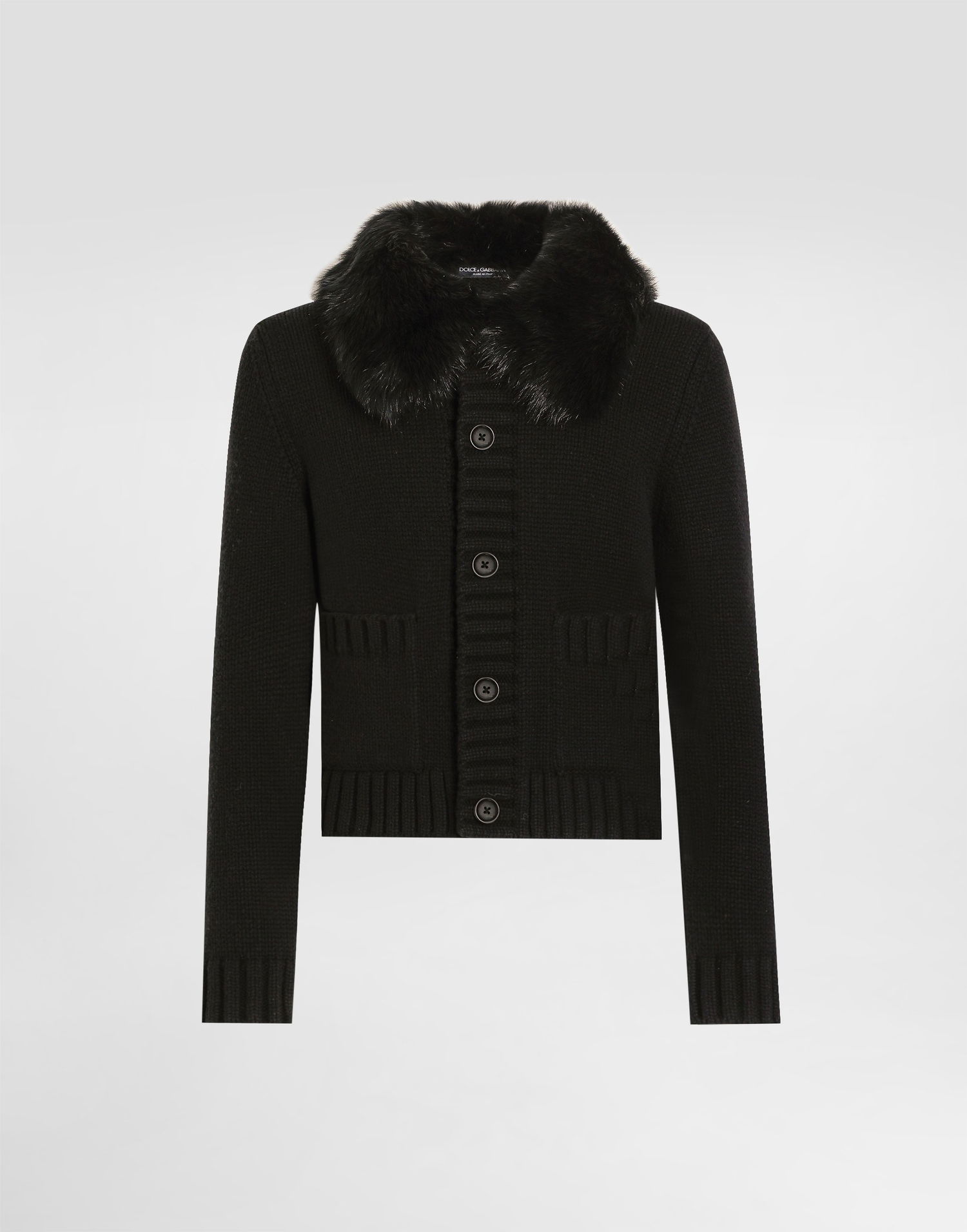 Куртка Dolce & Gabbana Dolce & Gabbana Wool Jacket with Faux Fur Collar чорний | GXVD3ZJDVBZN0000, 0