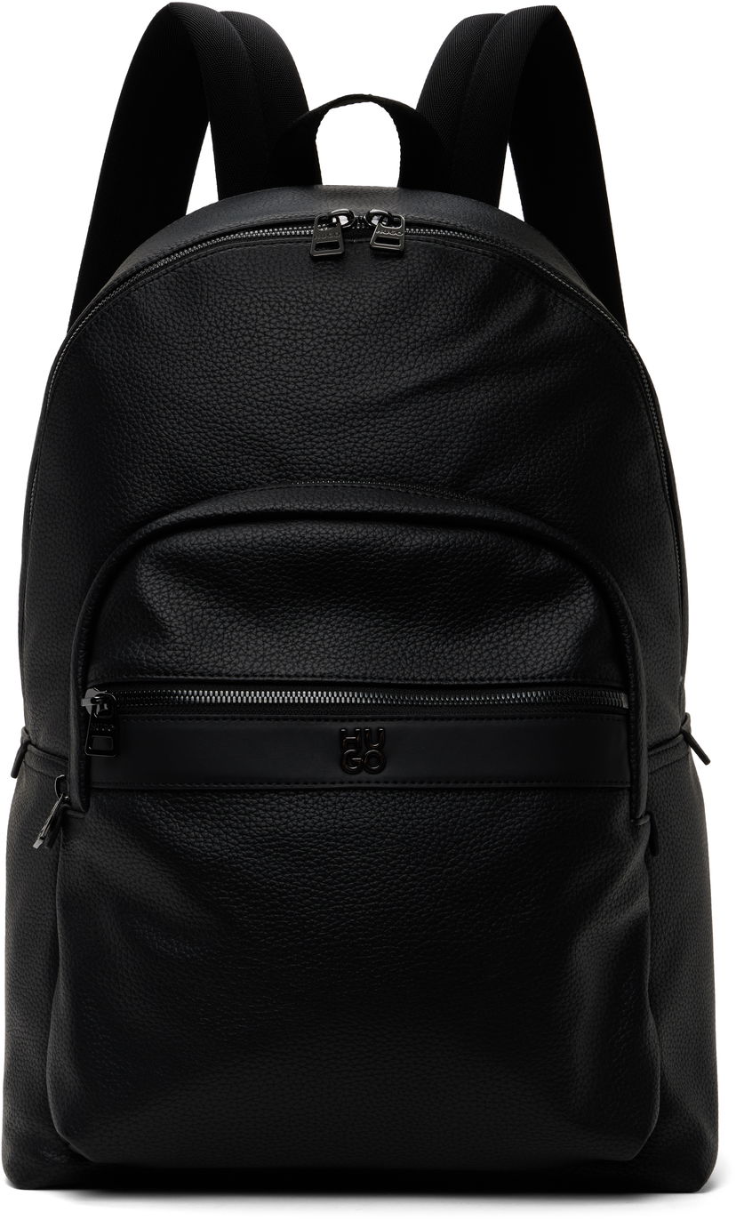 Рюкзак BOSS Logo Hardware Faux-Leather Backpack чорний | 50547423
