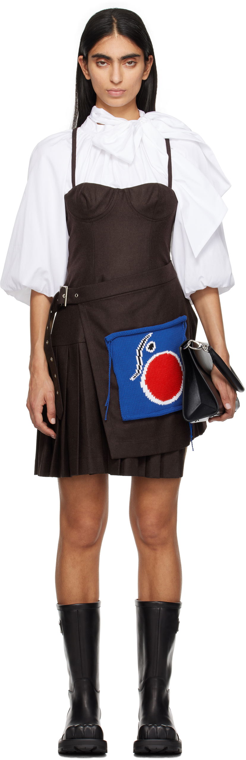 плаття Charles Jeffrey Loverboy Kilt Minidress білий | 41060101