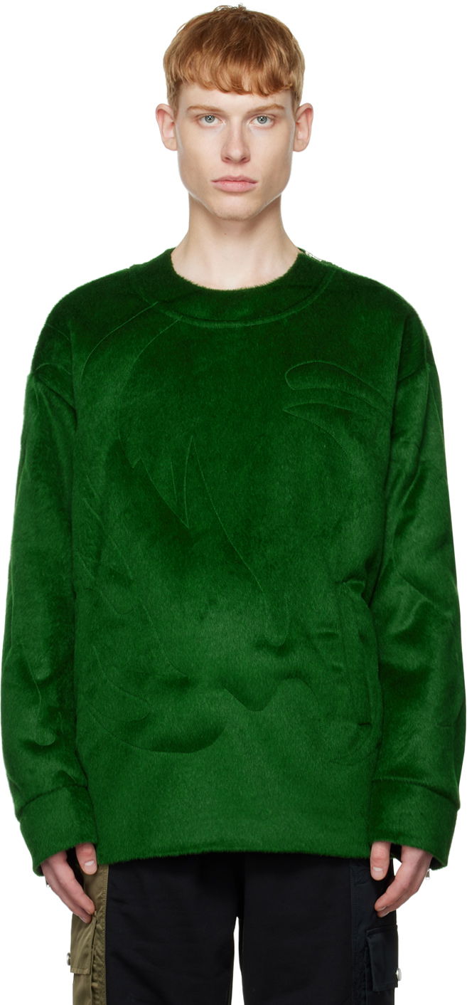 Cветр Feng Chen Wang Feng Chen Wang Paneled Sweatshirt Зелений | FUF14SS01