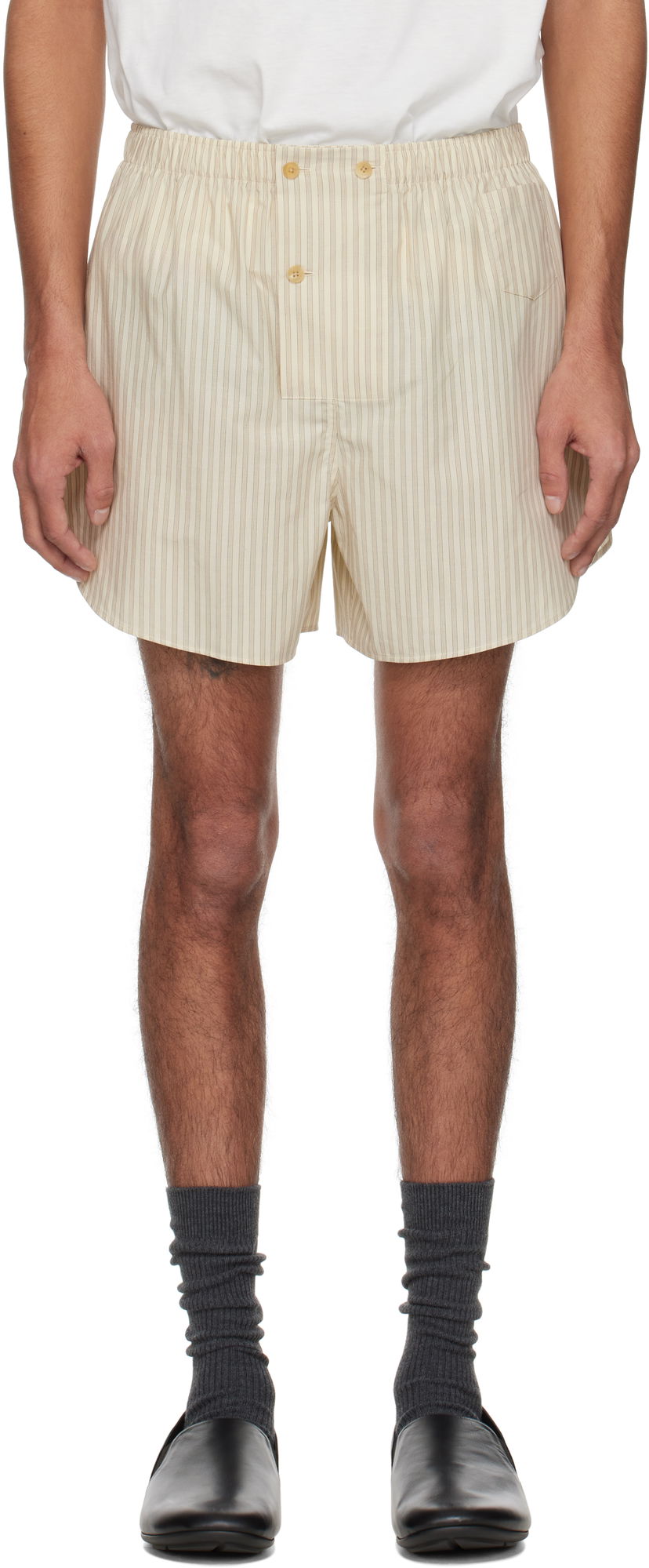 Боксери The Row The Row Nicasio Striped Shorts бежевий | 892-W3585