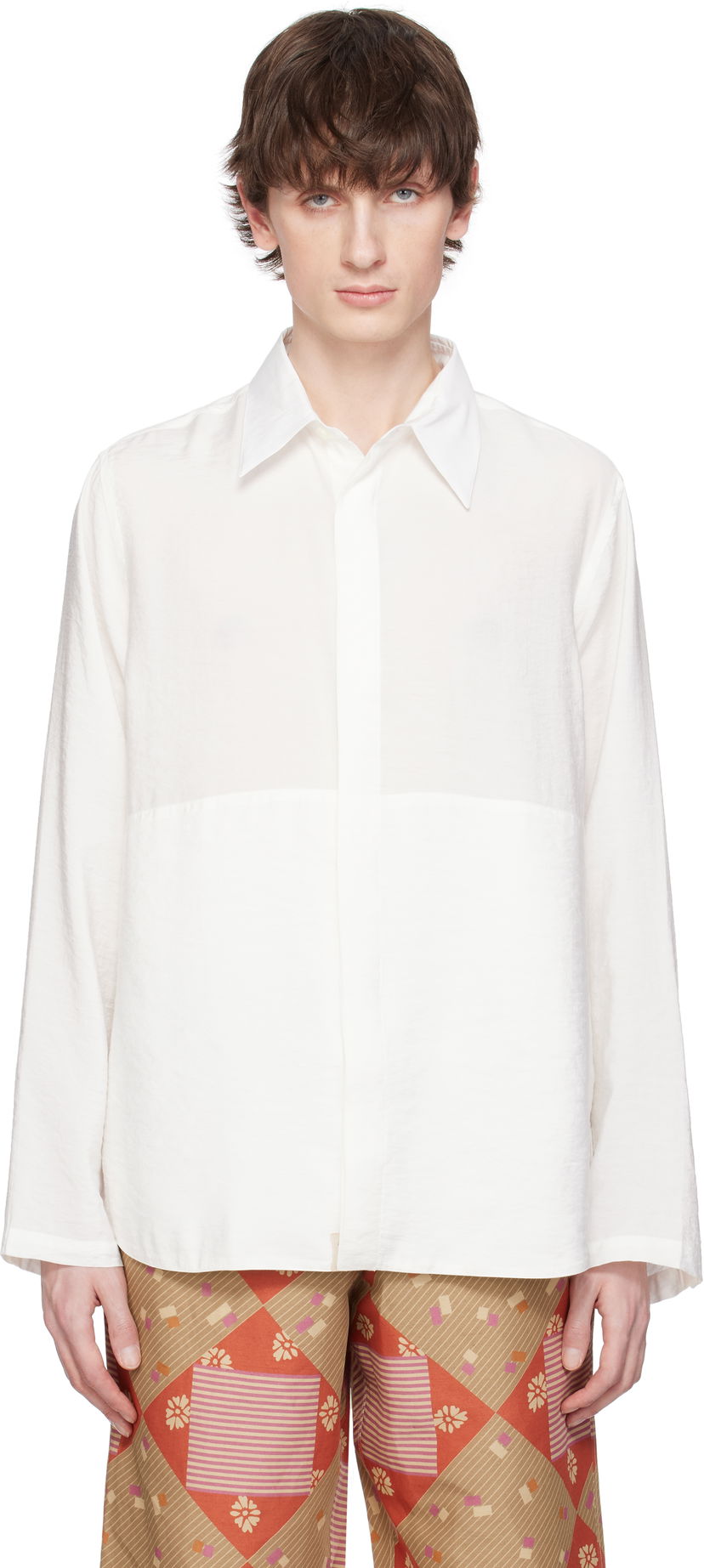 Сорочка Ranra RANRA Maker Gauze Modal Poly Classic Shirt білий | AMSS25LS01550