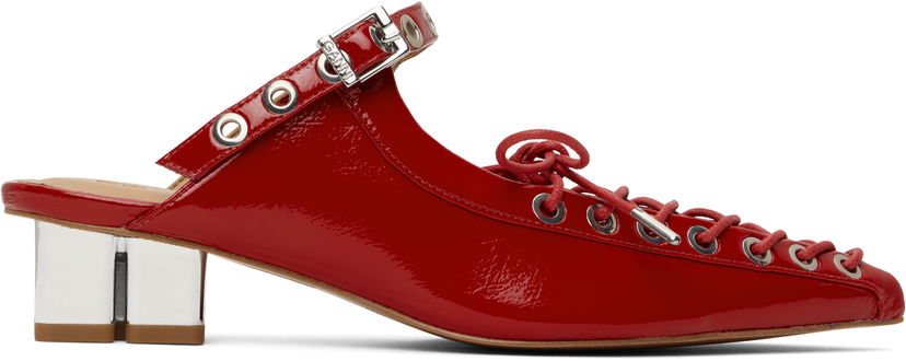 Кросівки та взуття GANNI GANNI Lace-Up Mules Червоний | S2964