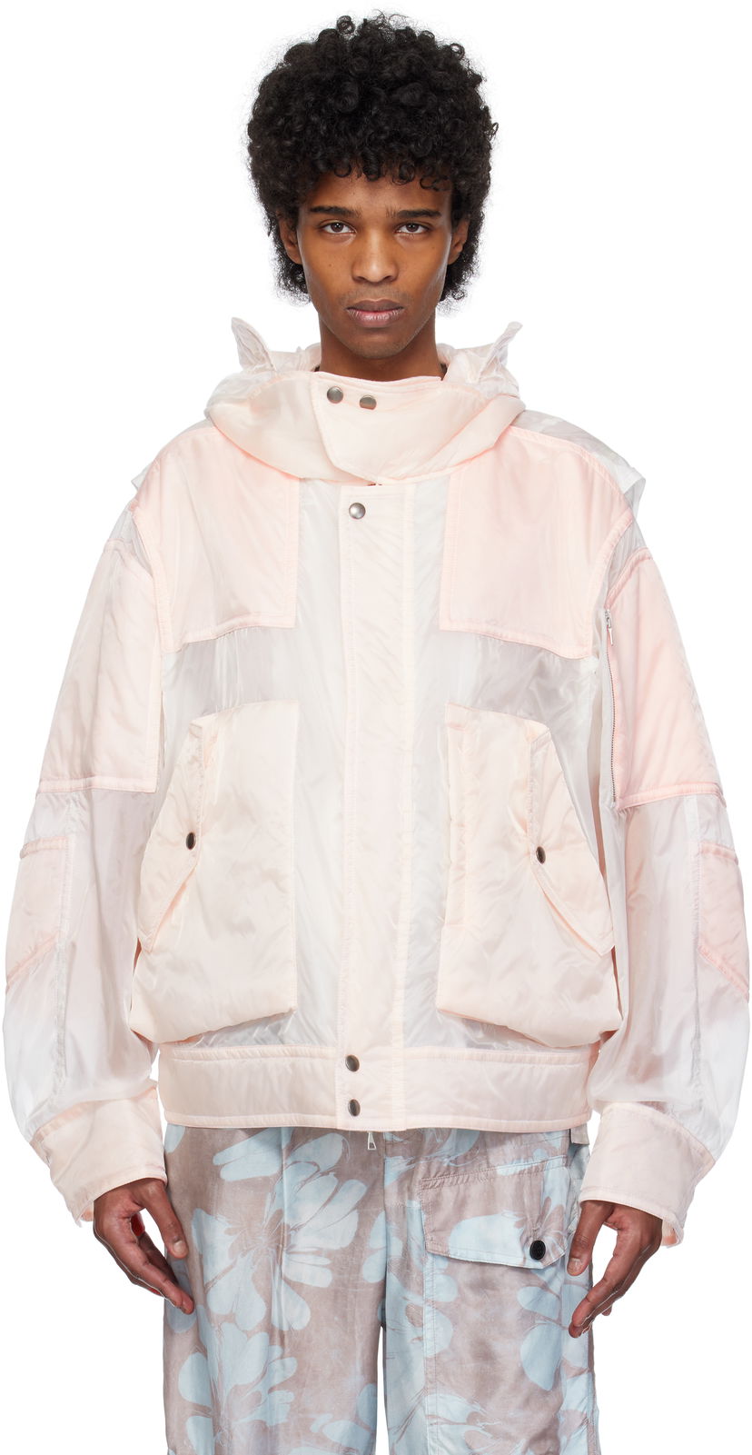 Вітровка Dries Van Noten Dries Van Noten Satin Hooded Jacket Рожевий | 251-020519-1256