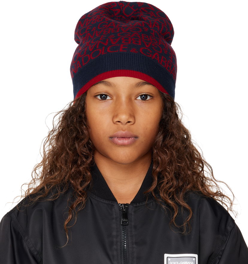 Куртка бомбер Dolce & Gabbana Dolce&Gabbana Kids Jacquard Knit Beanie чорний | LBKHA7 JCVW1