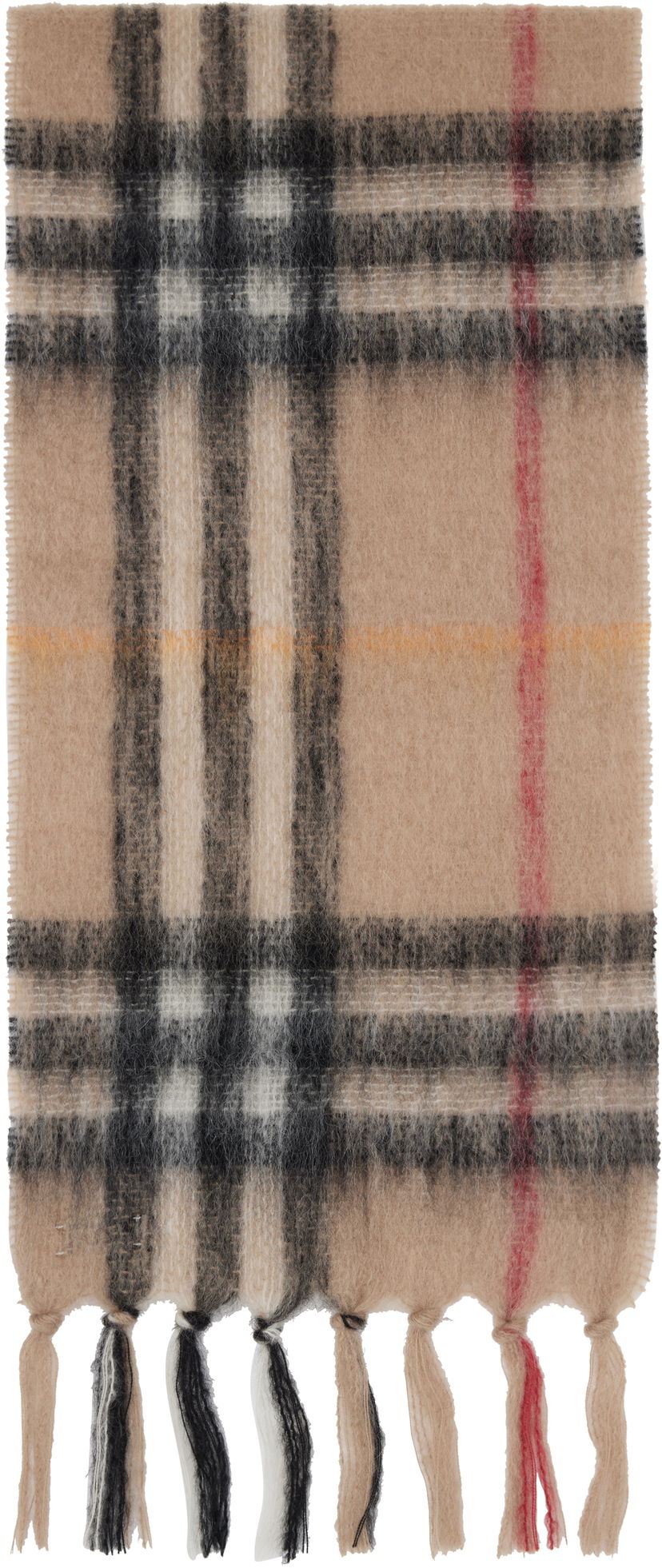 Шарф Burberry Burberry Check Mohair and Wool Scarf бежевий | 8112967