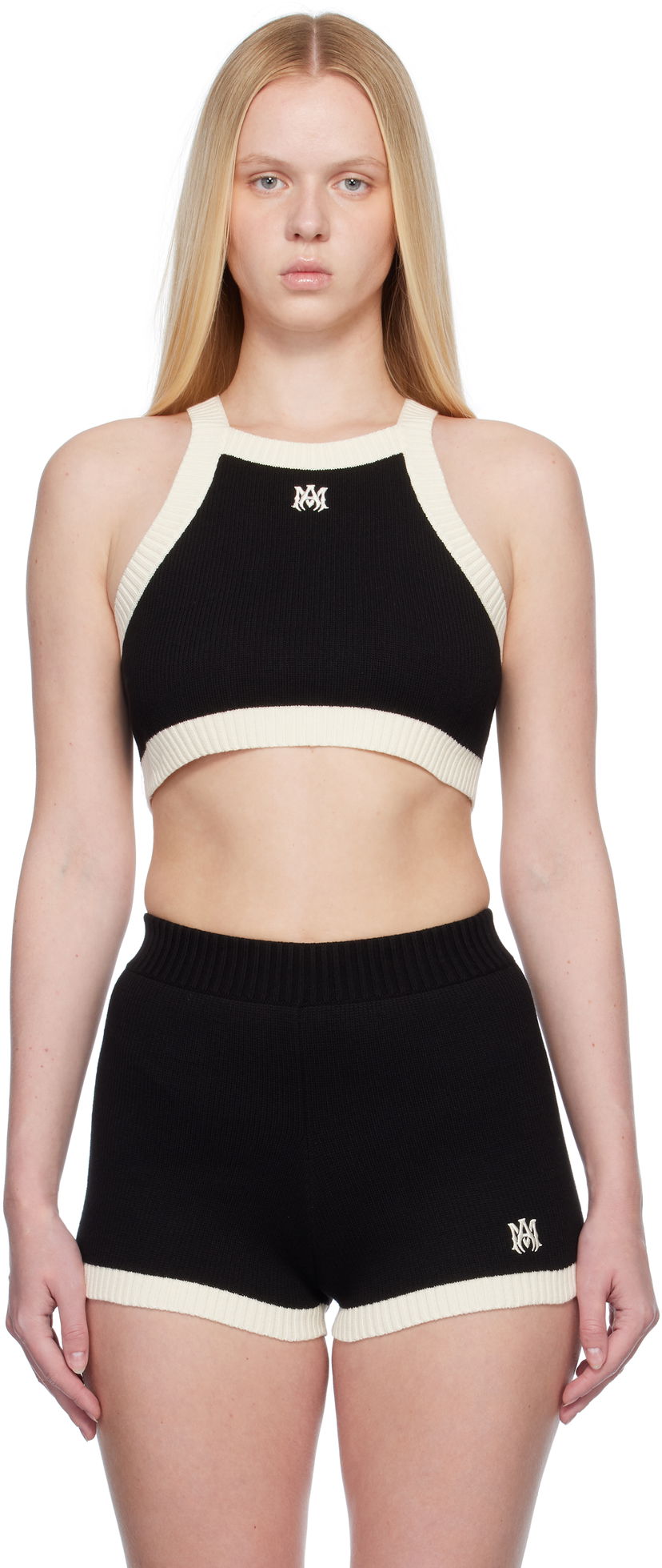 Безрукавка AMIRI AMIRI MA Knit Cropped Tank Top чорний | AWKNTT1025