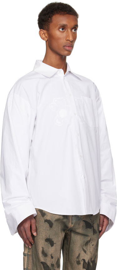 Сорочка We11done We11done Twisted Sleeve Button-Up Shirt білий | WD-SH3-24-110-U-WH, 1