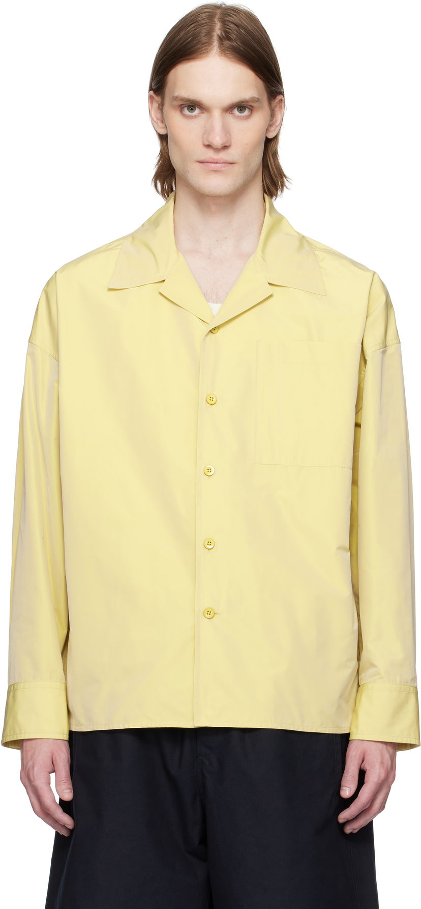 Сорочка Jil Sander Jil Sander Taffeta Camp Collar Shirt Жовтий | J21DL0224_J70005