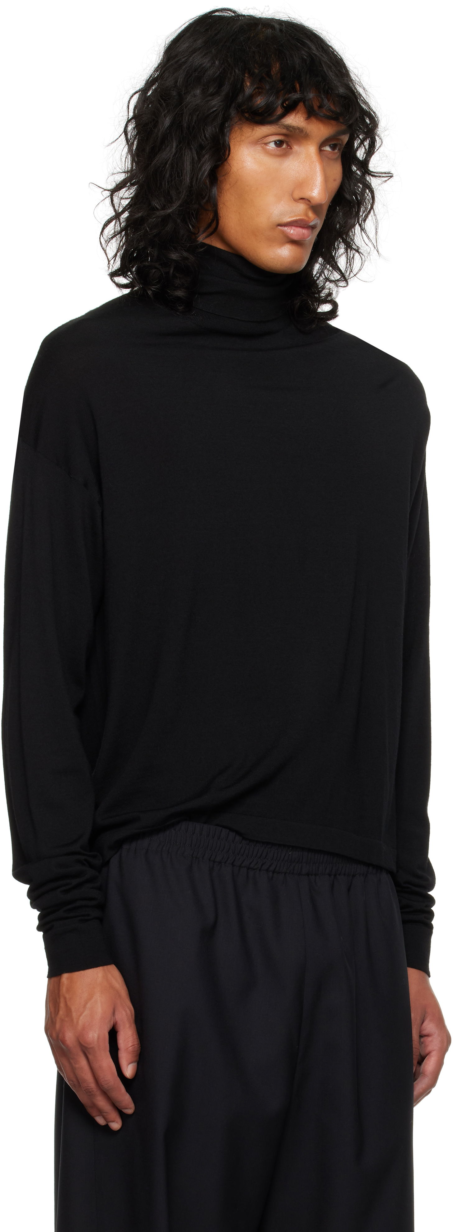 Cветр The Row Turtleneck Long Sleeve Top чорний | 839-Y590, 1