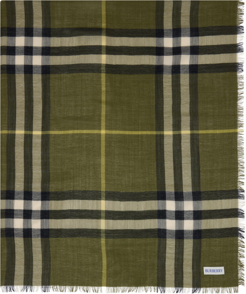 Шарф Burberry Burberry Wide Check Wool Scarf Зелений | 8112491