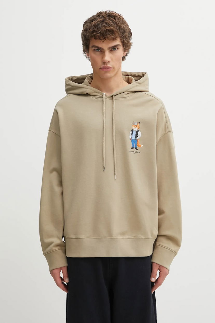 Світшоти MAISON KITSUNÉ Dressed Fox Oversize Hoodie бежевий | PM00707KM0340