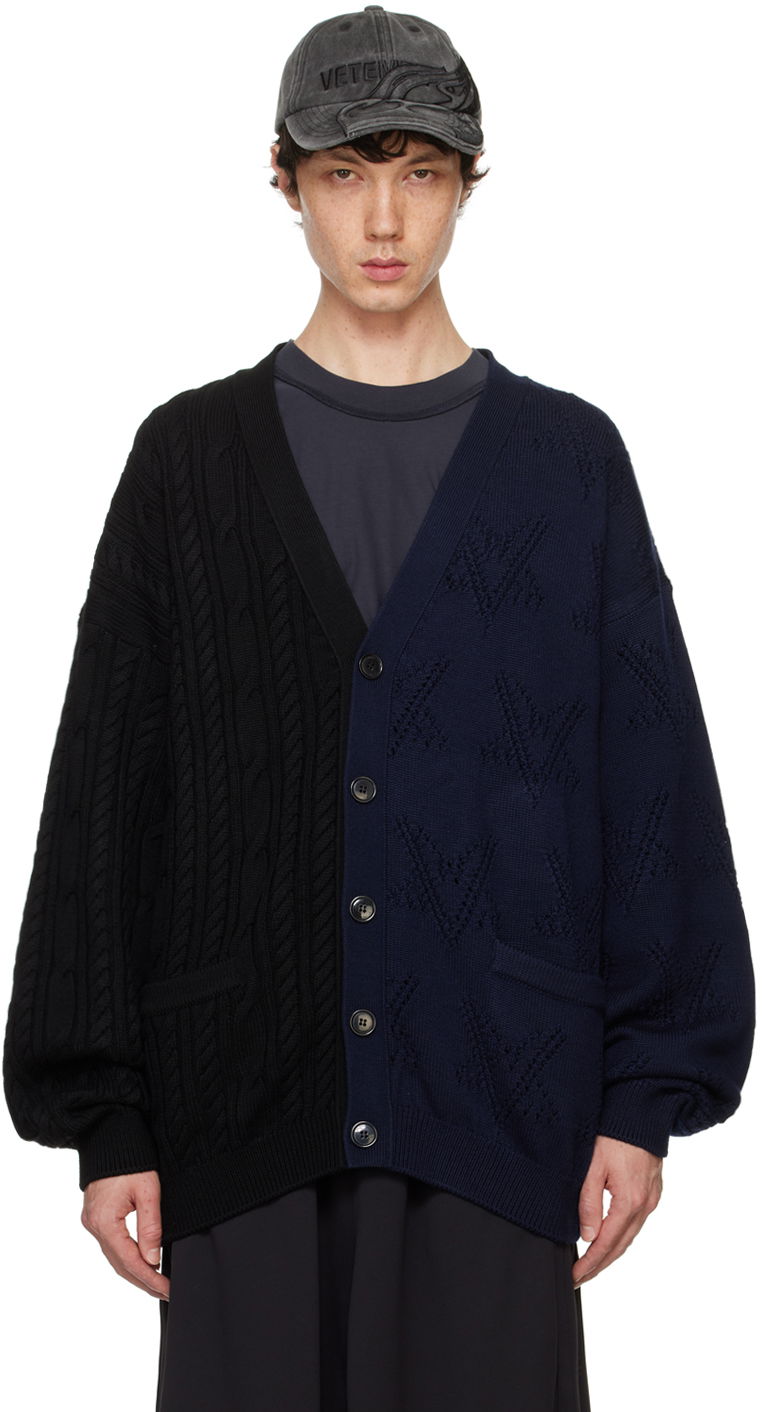 Cветр VETEMENTS Split Deconstructed Cardigan чорний | UA65KN206B