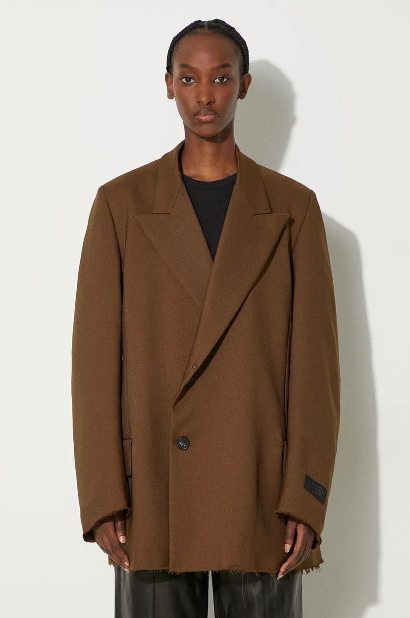 Куртка Maison Margiela Oversized Frayed Blazer Коричневий | S62BN0106.M35222