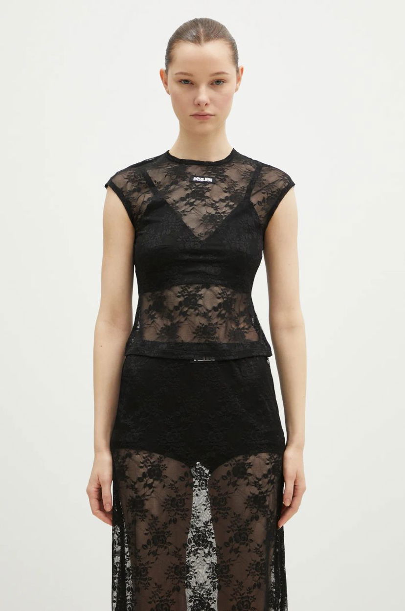 Спідниця Ksubi KSUBI Slim Lace Top чорний | WPS25FT003