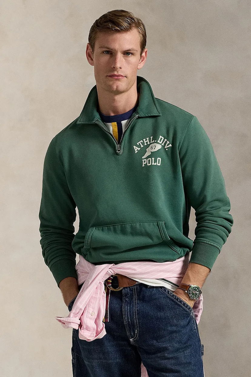 Світшоти Polo by Ralph Lauren Polo Ralph Lauren Lscnm3 Long Sleeve Half Zip Sweatshirt Зелений | 710972670