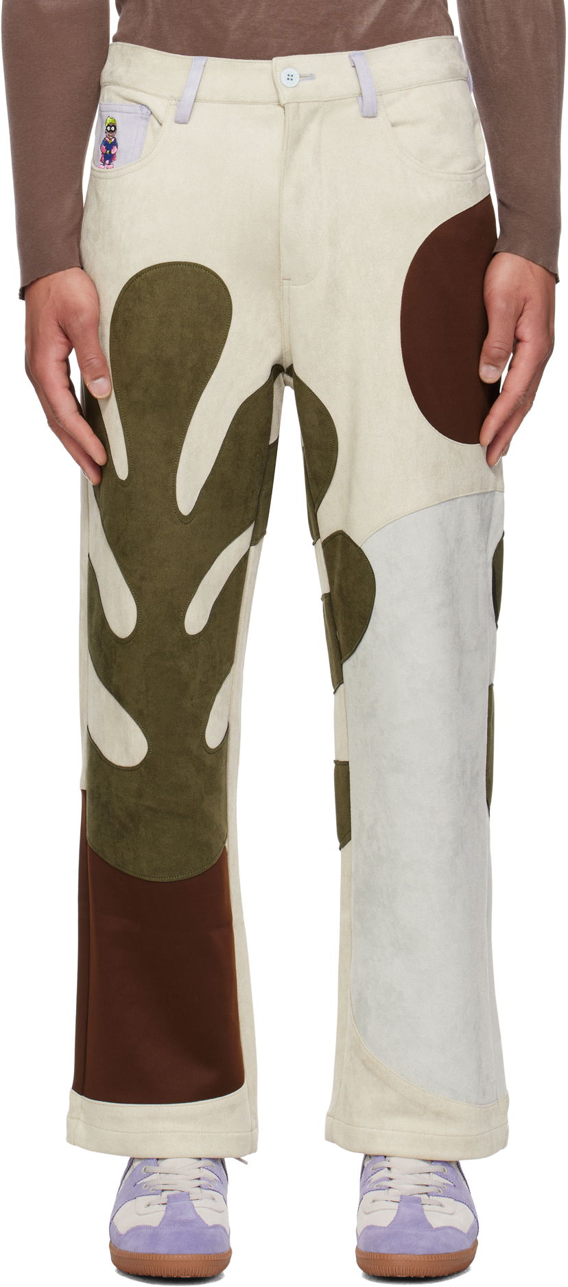 Штани KidSuper KidSuper Floral Patchwork Trousers бежевий | SS25-PT-04