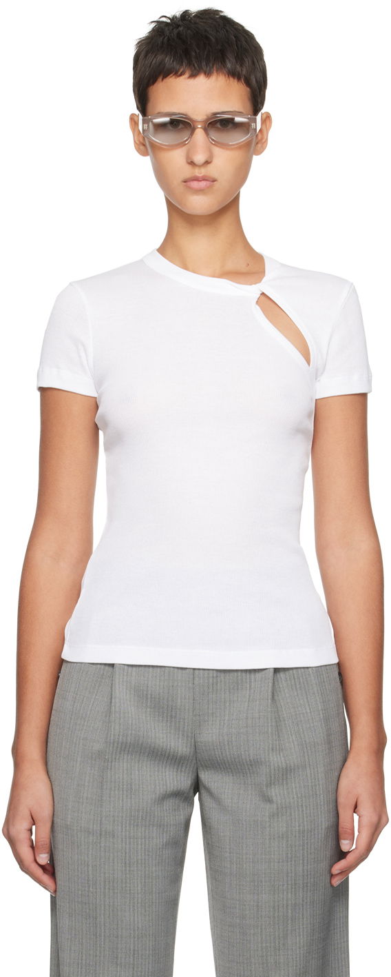 Безрукавка Helmut Lang Helmut Lang Asymmetrical Slash T-Shirt білий | N09HW505