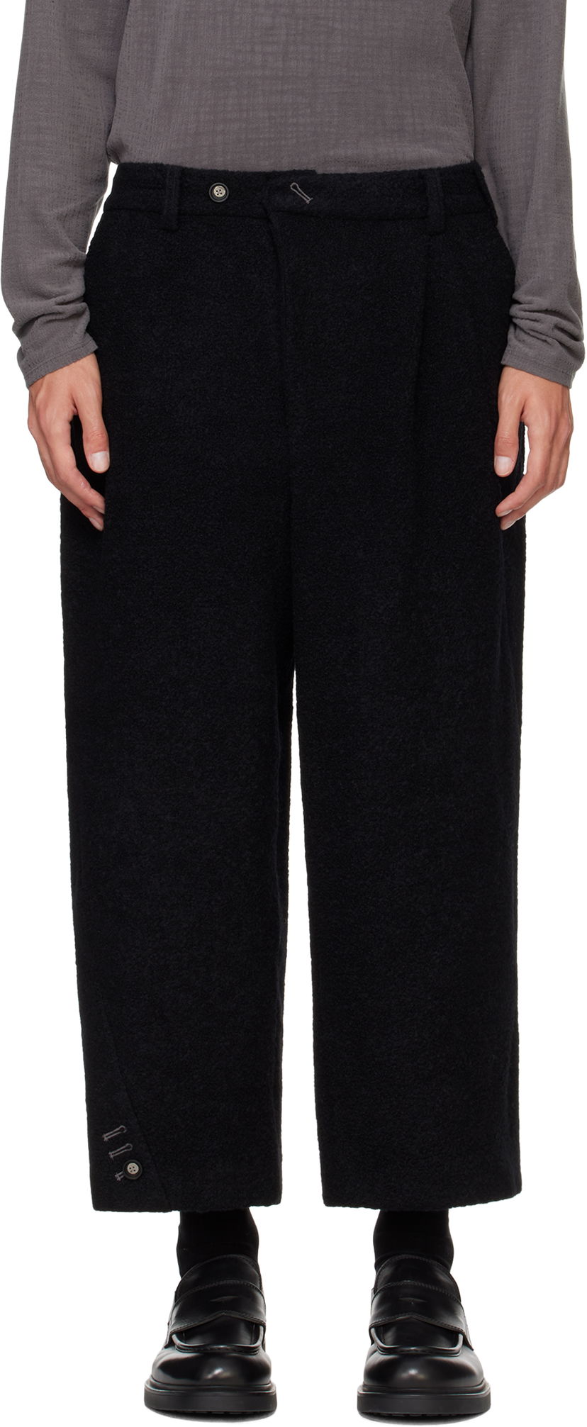 Штани ADER ERROR Black Wool Straight-Leg Trousers чорний | BN01FWSA0207BK