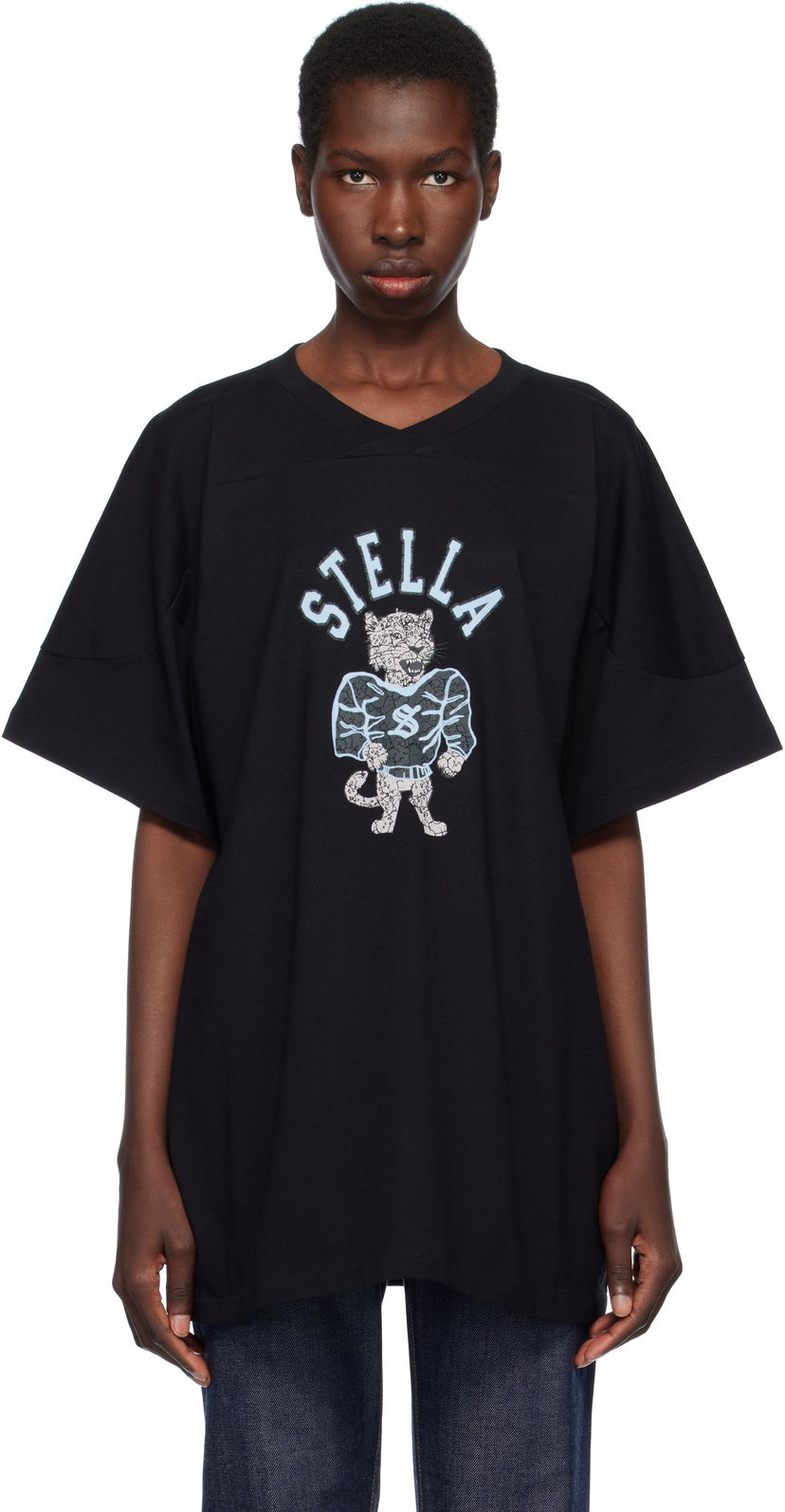 Футболка Stella McCartney Stella McCartney Leopard Mascot T-Shirt чорний | 6J04103SQA05