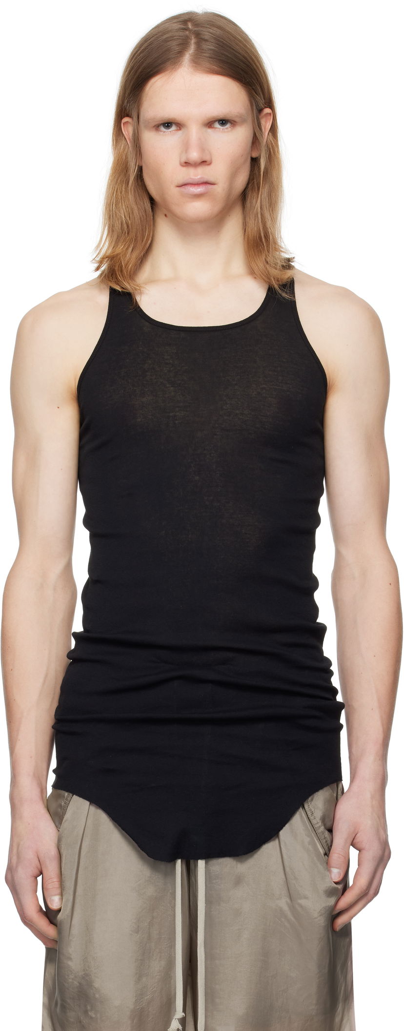 Безрукавка Rick Owens Rick Owens Hollywood Basic Rib Tank Top чорний | RU01E5150 MR