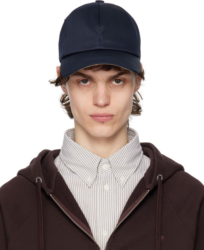 Кепка AMI AMI Paris Ami de Coeur Cotton Cap темно-синій | UCP026.CO0103