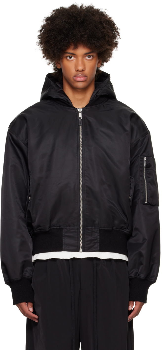 Куртка бомбер Entire Studios Hooded Broad Bomber Jacket чорний | ES2539OI