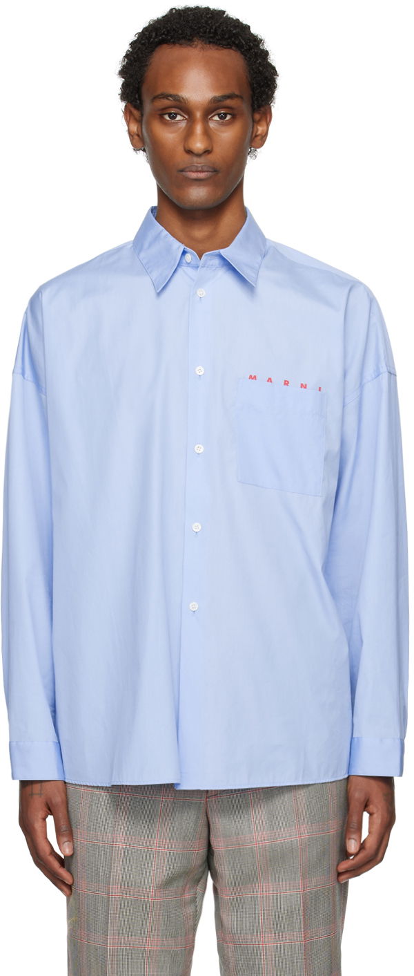Сорочка Marni Oversized Shirt Синій | CUMU0061P2 USCT88
