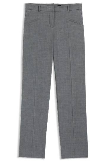 Штани BOSS Relaxed-Fit Virgin Wool Trousers Сірий | 50542004