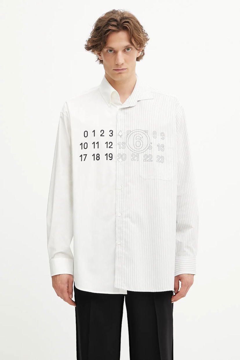 Сорочка Maison Margiela MM6 Maison Margiela Relaxed Fit Button-Down Shirt білий | SH0DT0025.MTN085.961