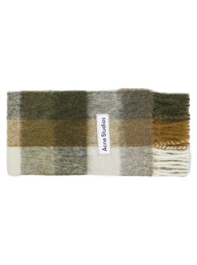 Шарф Acne Studios Vally Checked Scarf Зелений | CA0084-DID