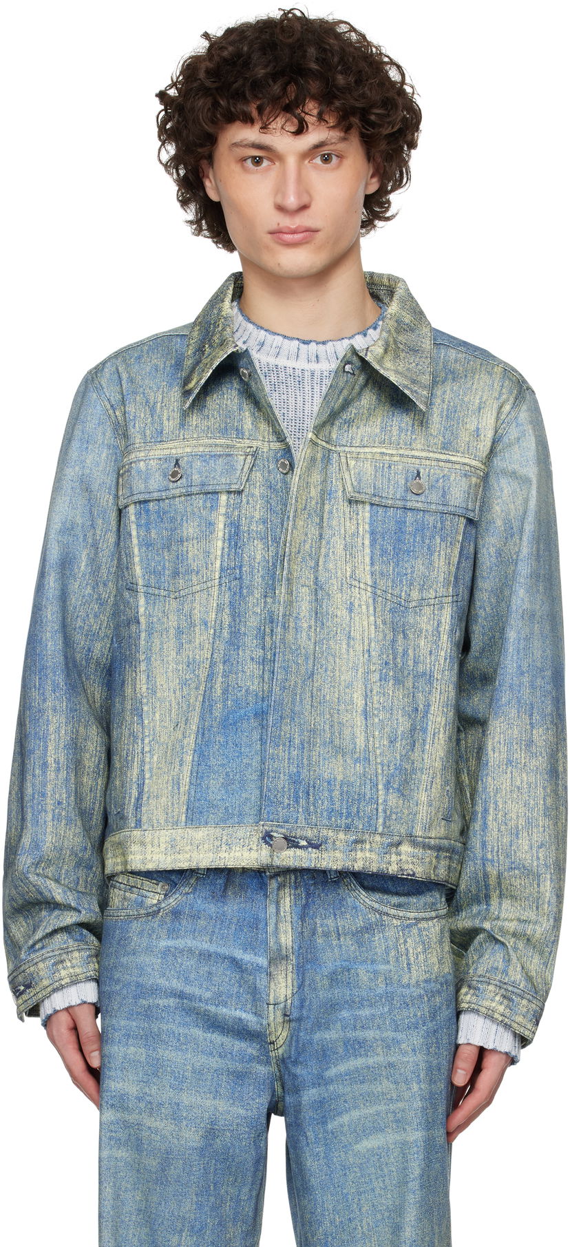 Куртка Camper Camperlab Paint Print Denim Jacket Синій | AU00021-002
