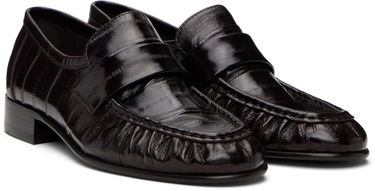 Кросівки та взуття The Row Soft Leather Loafers чорний | F1280-E17, 3