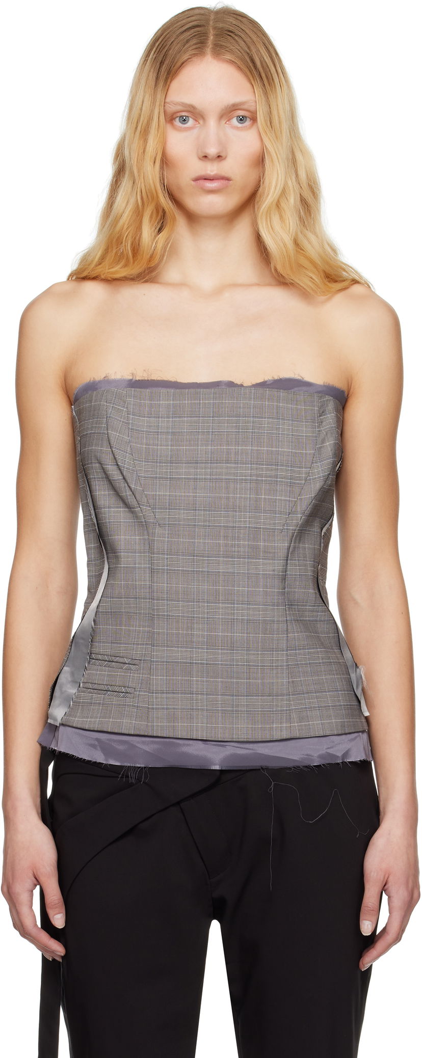 Кроп-топи Ottolinger Ottolinger Suit Corsage Top Сірий | 123-103023-02