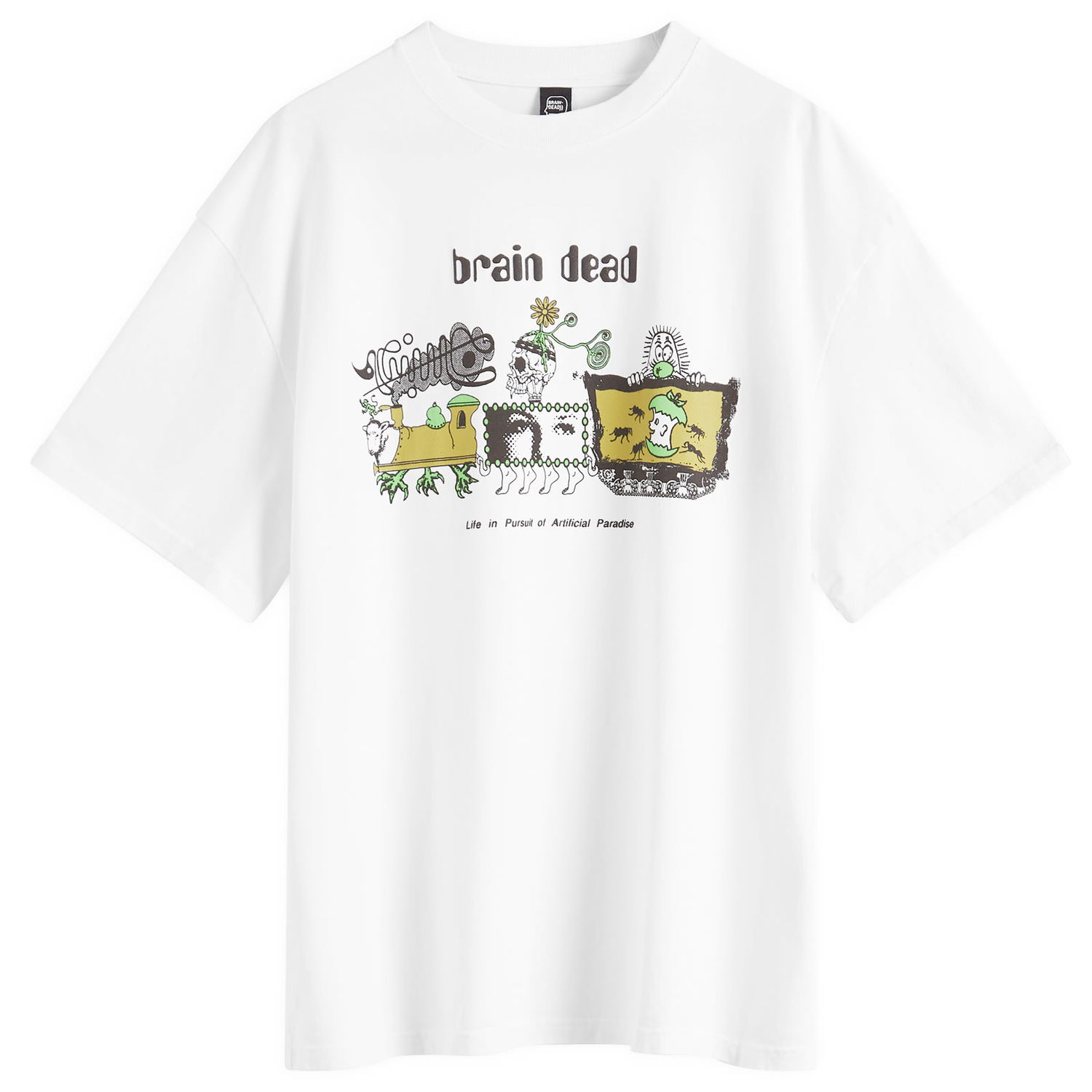 Футболка Brain Dead Brain Dead Artificial Paradise Graphic Tee, Size Large білий | BDS25T00O044-WHT, 1