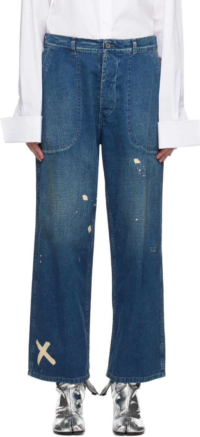 Джинси Maison Margiela Paint Splatter Jeans Синій | S51KA0592 S30877