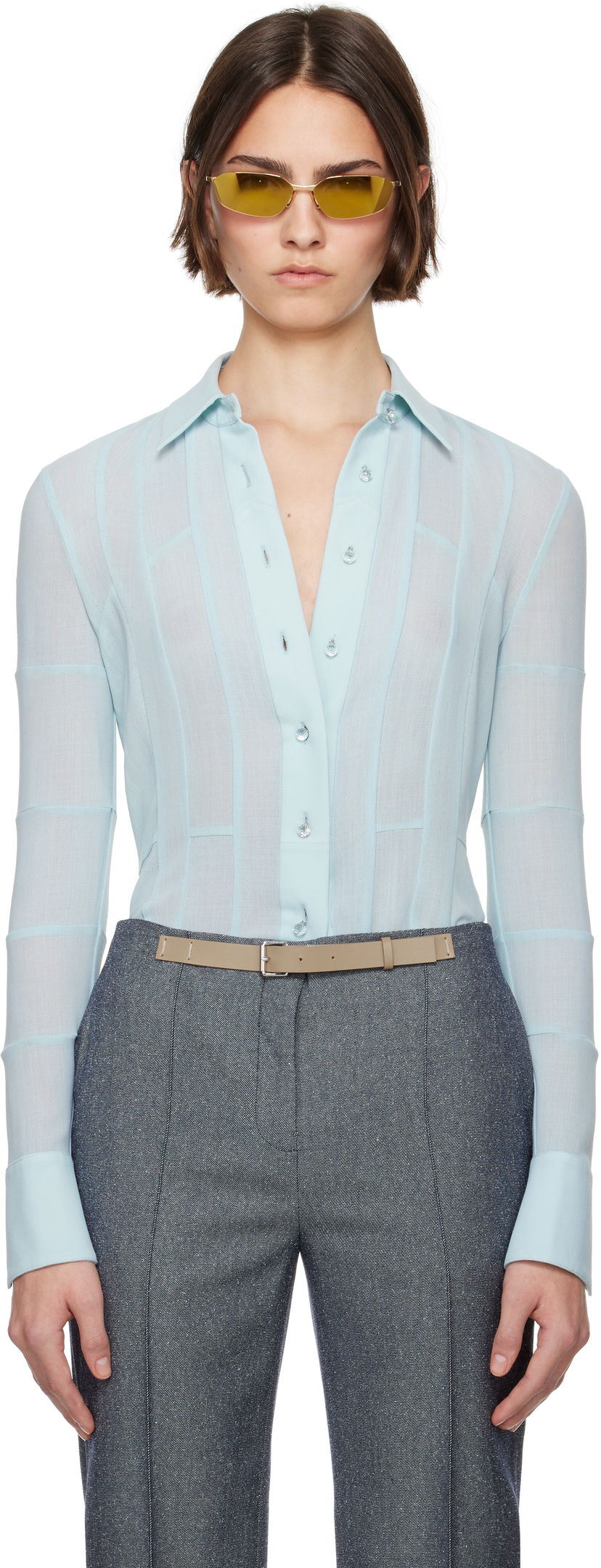 Сорочка Tory Burch Tory Burch Button Down Shirt Синій | 173622-435