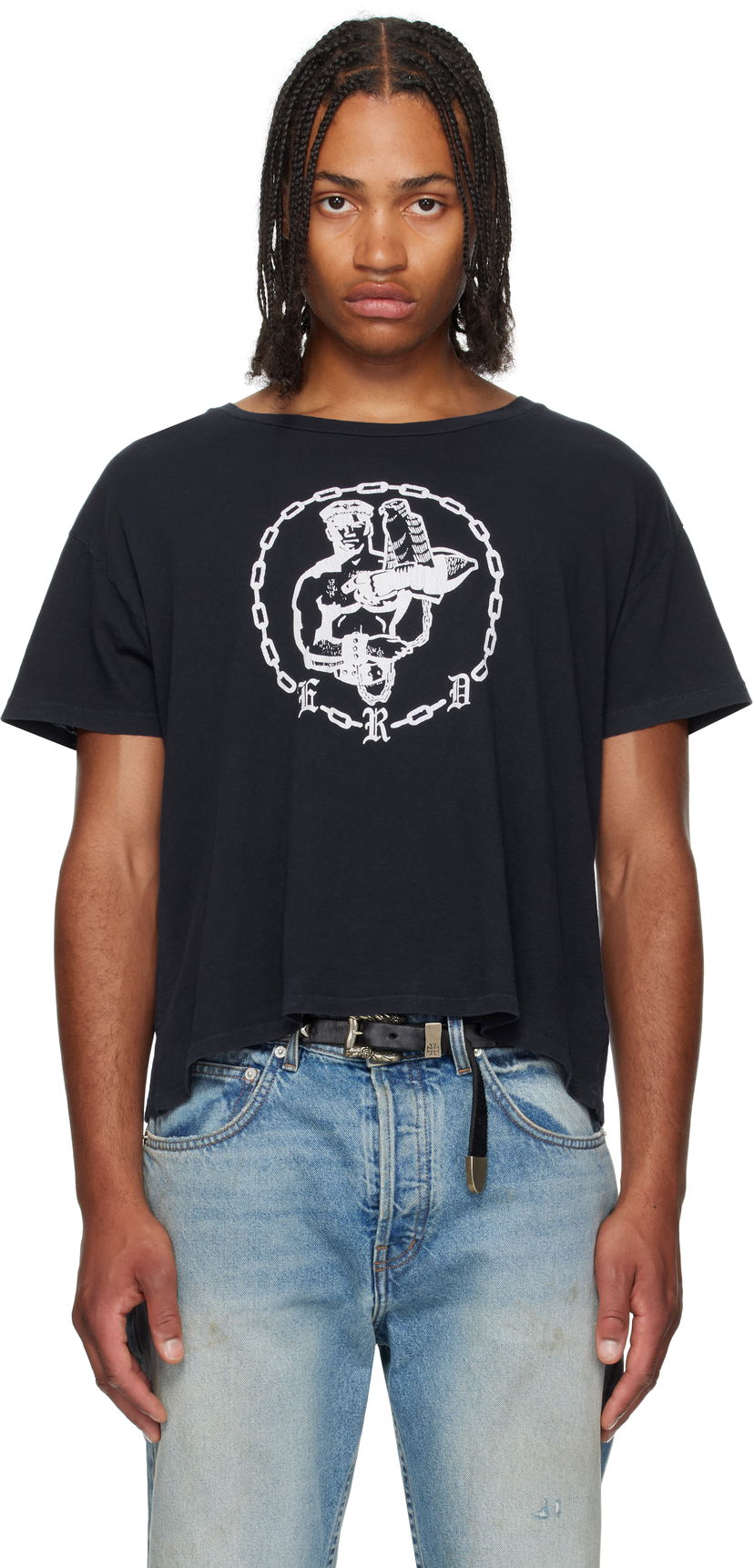 Кроп-топи Enfants Riches Déprimés Enfants Riches Déprimés Chain Graphic Cropped T-Shirt чорний | 010-818
