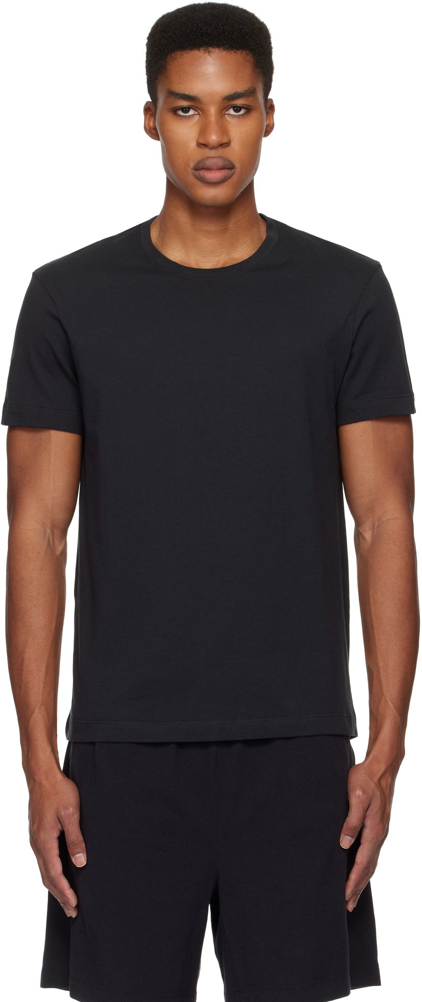 Футболка SKIMS Classic Cotton T-Shirt чорний | TP-TSH-5701M