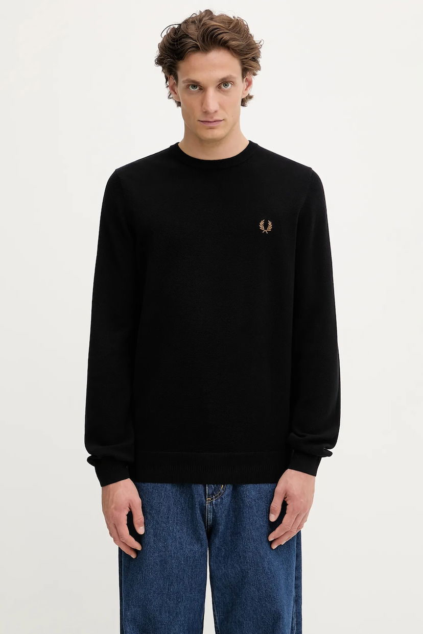 Cветр Fred Perry Fred Perry Crew Neck Sweater чорний | K1309