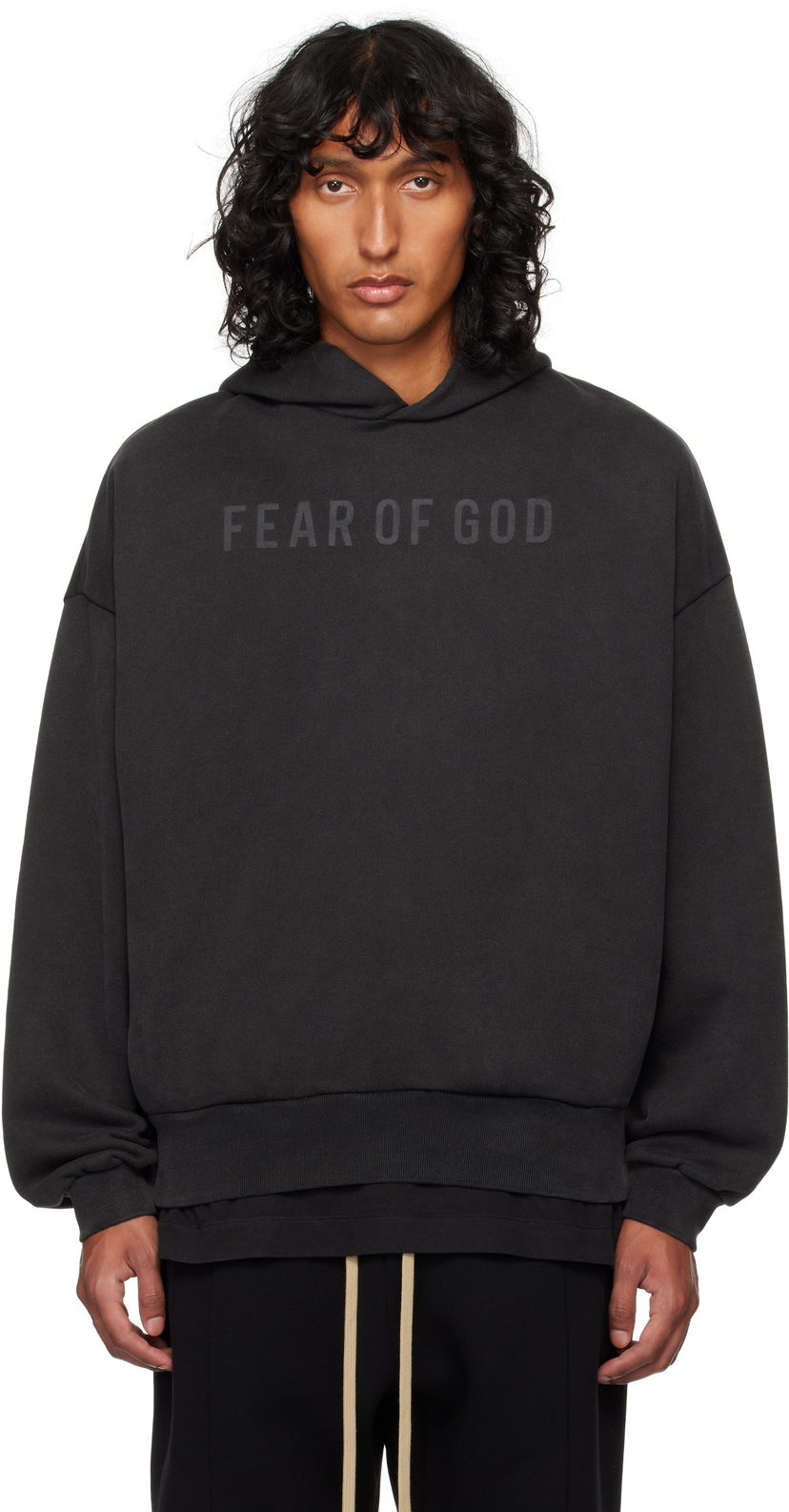 Світшоти Fear of God Black Terry Hoodie чорний | FG24FW50-8205LBTER