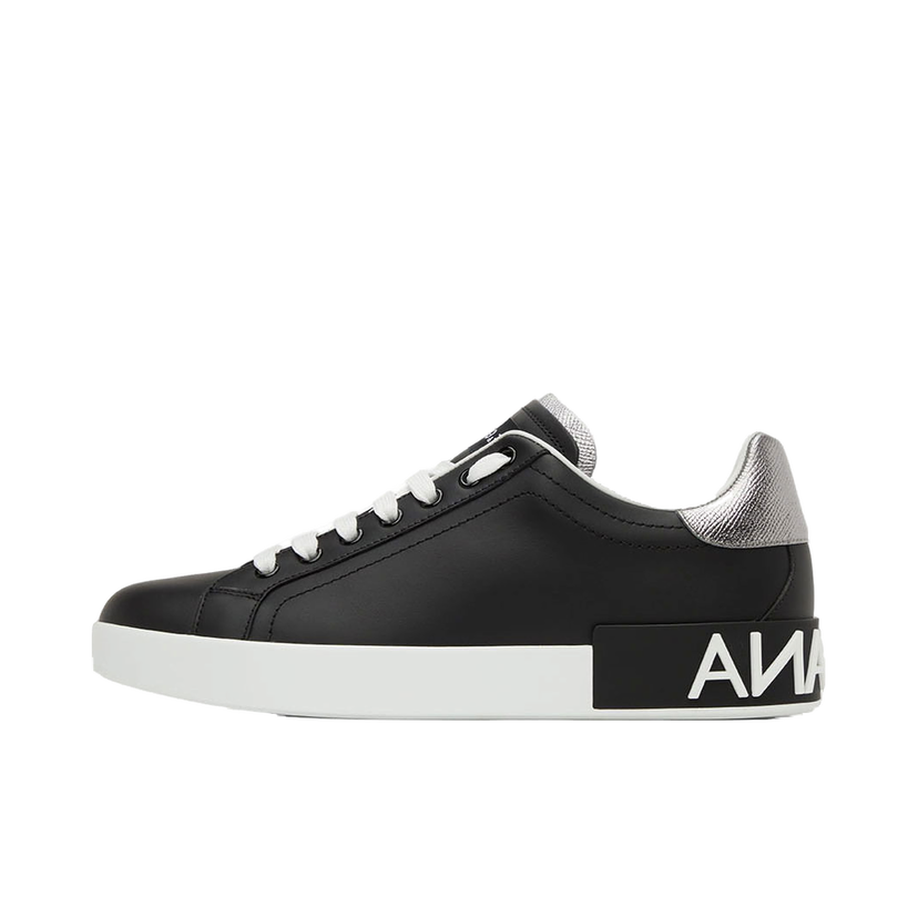 Кросівки та взуття Dolce & Gabbana Black Portofino Sneakers чорний | CS1760AH527