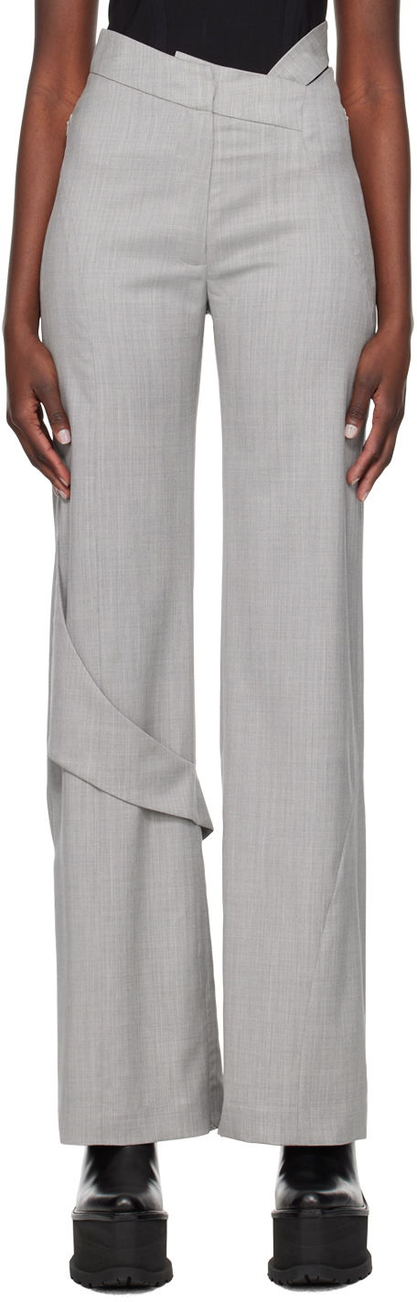Штани HELIOT EMIL Fluid Draped Trousers Сірий | HE_W_10_043_LGY06