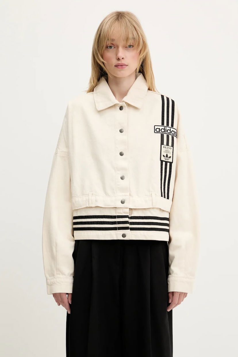 Куртка adidas Originals adidas Originals Denim Track Top Oversize Jacket бежевий | JD5617
