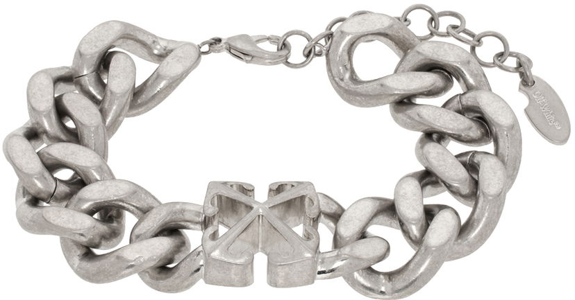 Браслет Off-White Arrow Chained Bracelet Металік | OMOA10CC99MET0017200